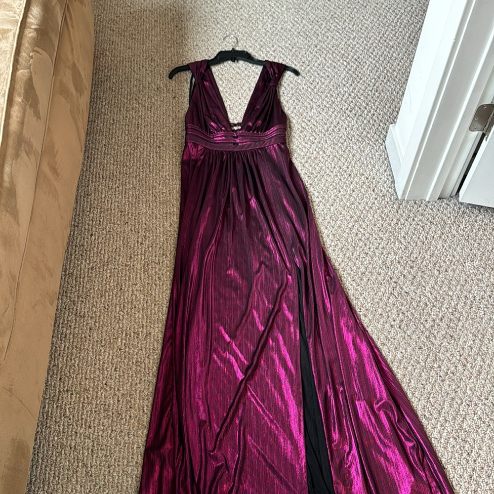 Aqua Metallic Lamé Cutout Gown - Worn Once! - Picture 6 of 7